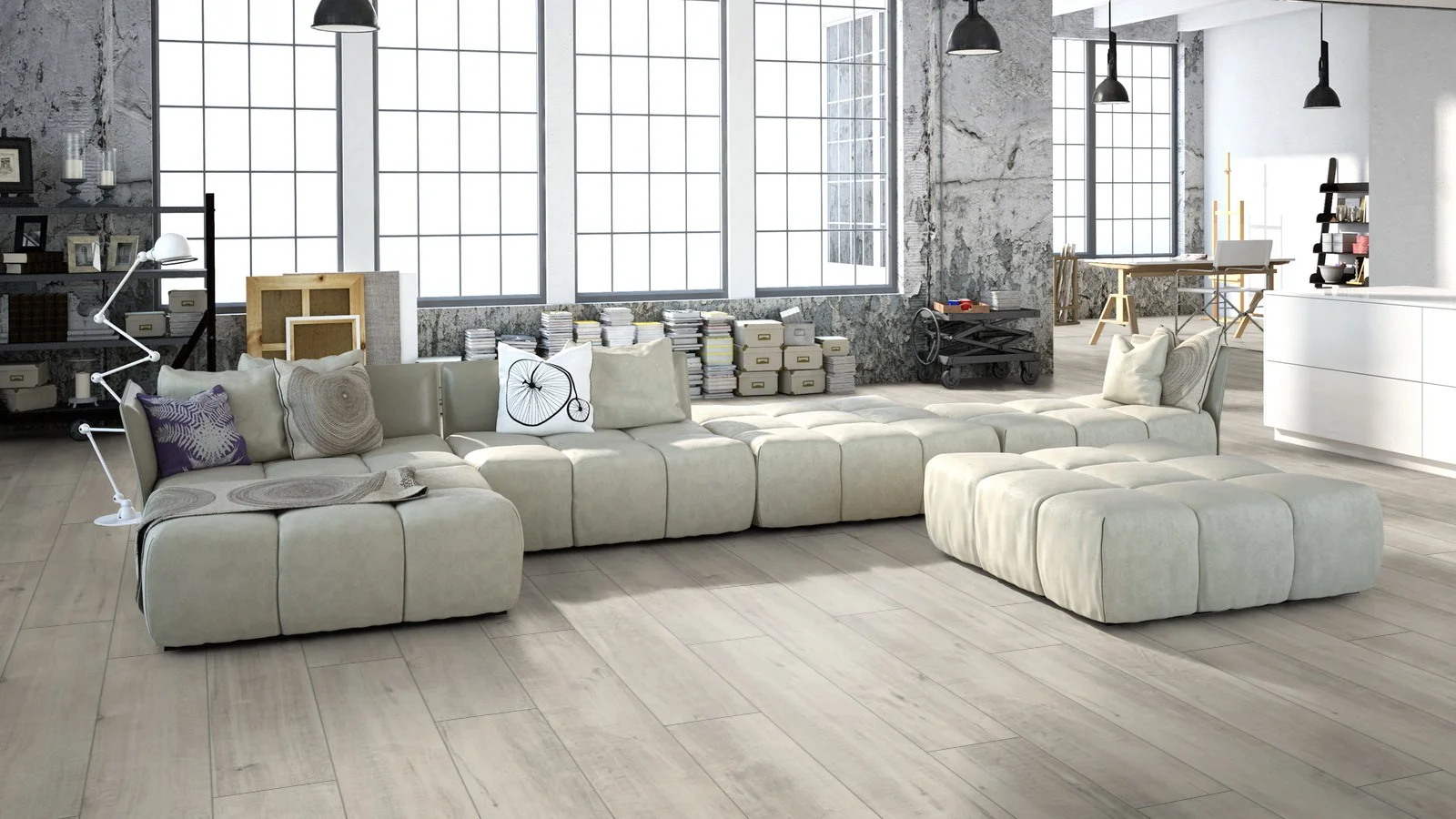Ламинат Kronotex Exquisit plus 8/32 4V Дуб Гала белый 4787