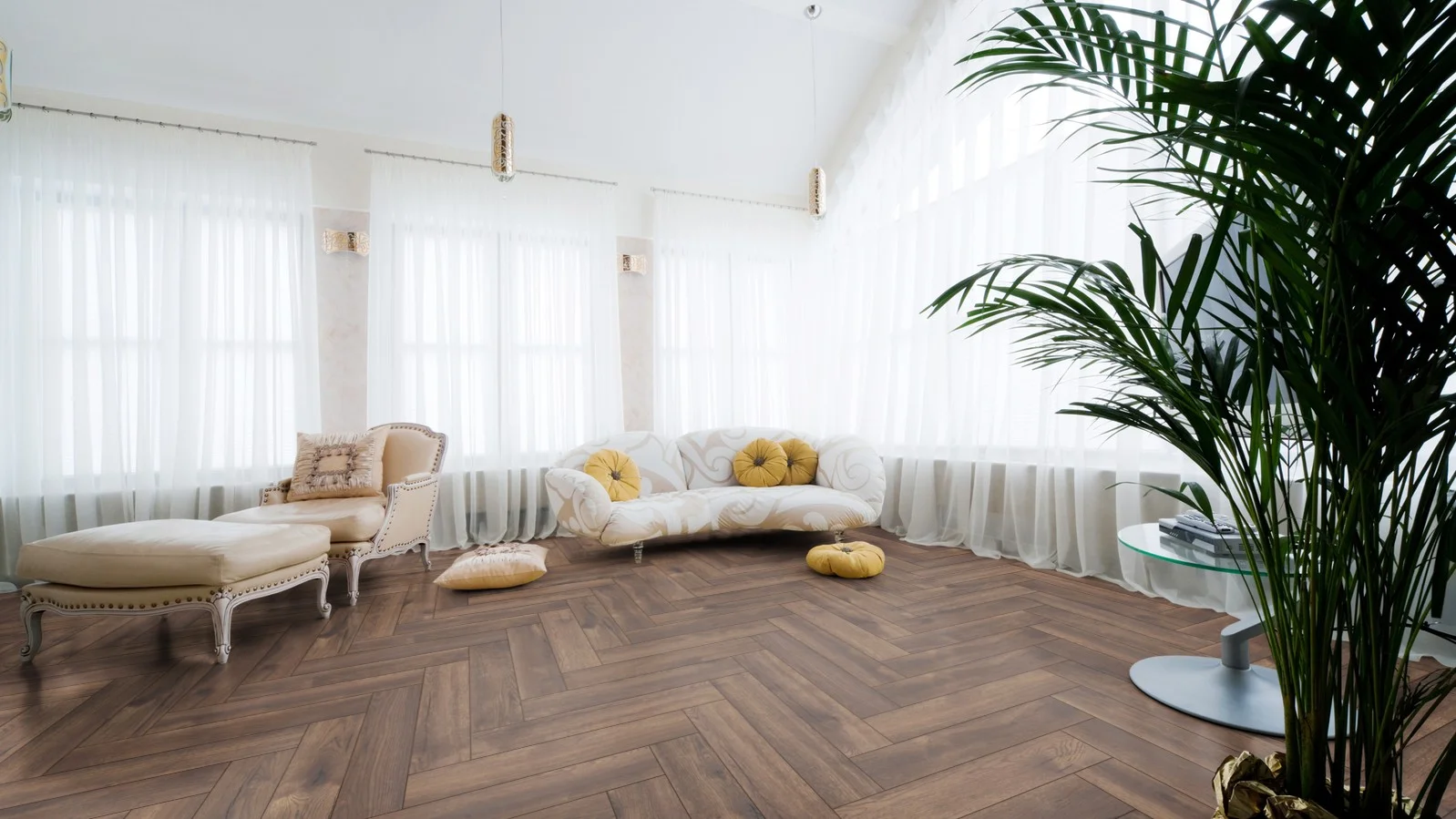 Ламинат Kronotex Herringbone 8/32 4V Дуб тёмный Петерсcон D 4766